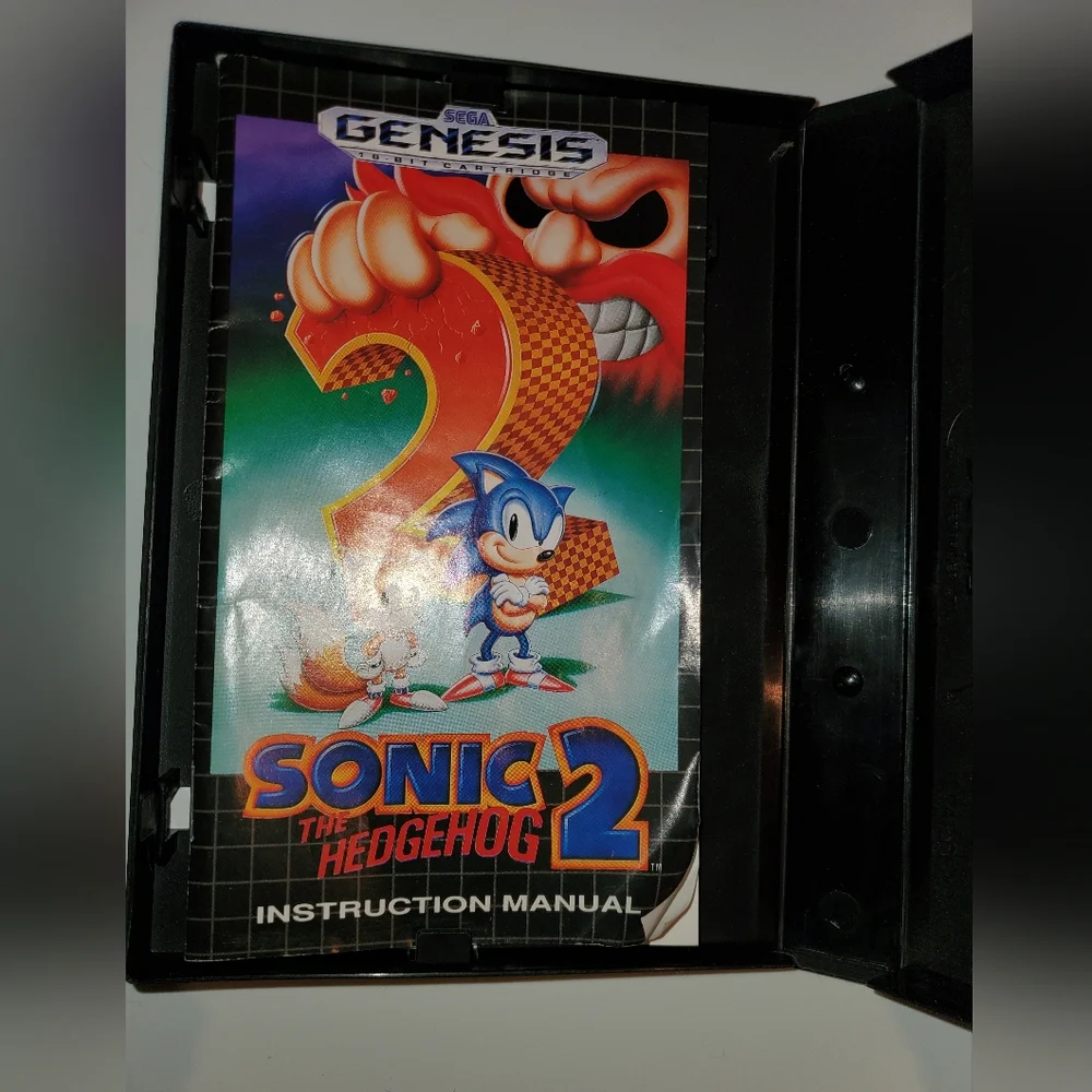 Sega Genesis Sonic the Hedgehog 2 Game, Original Box And Manual Vintage,UNTESTED